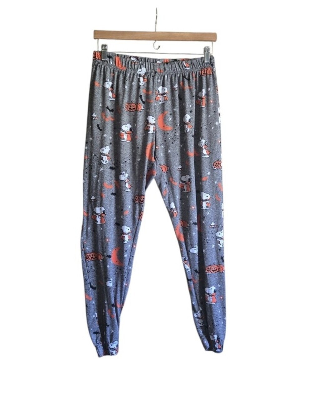 munki munki Gray Snoopy Halloween Pajama Pants with Orange Accents